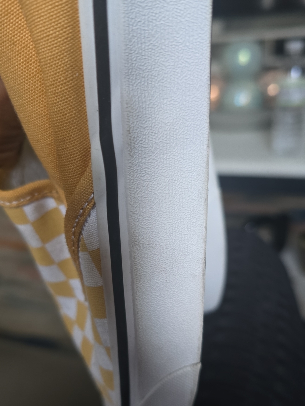 Vans Yellow and White Checkerboard Slip-On Sneakers - Picture 11 of 16